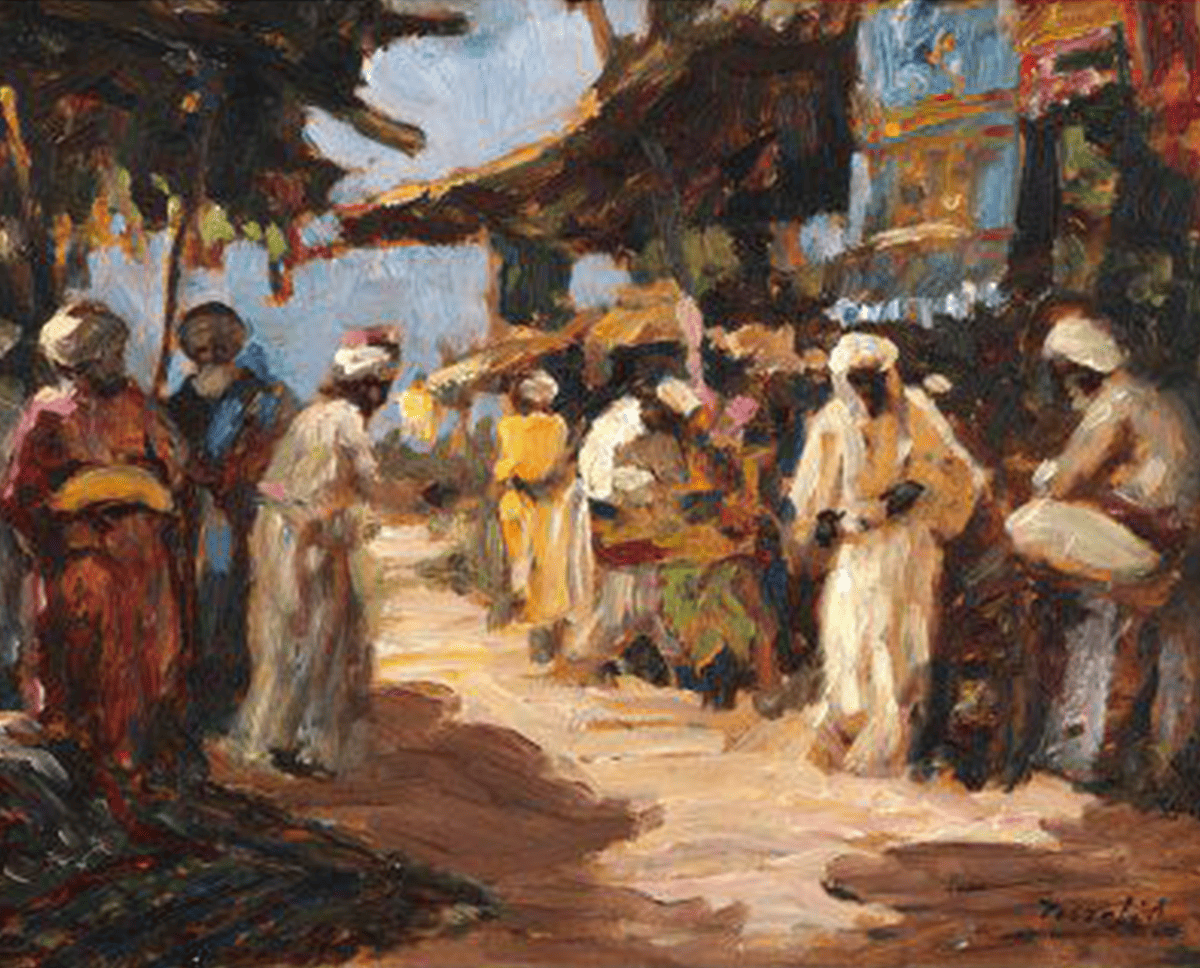 Piață în Marrakech Antal Peczely_